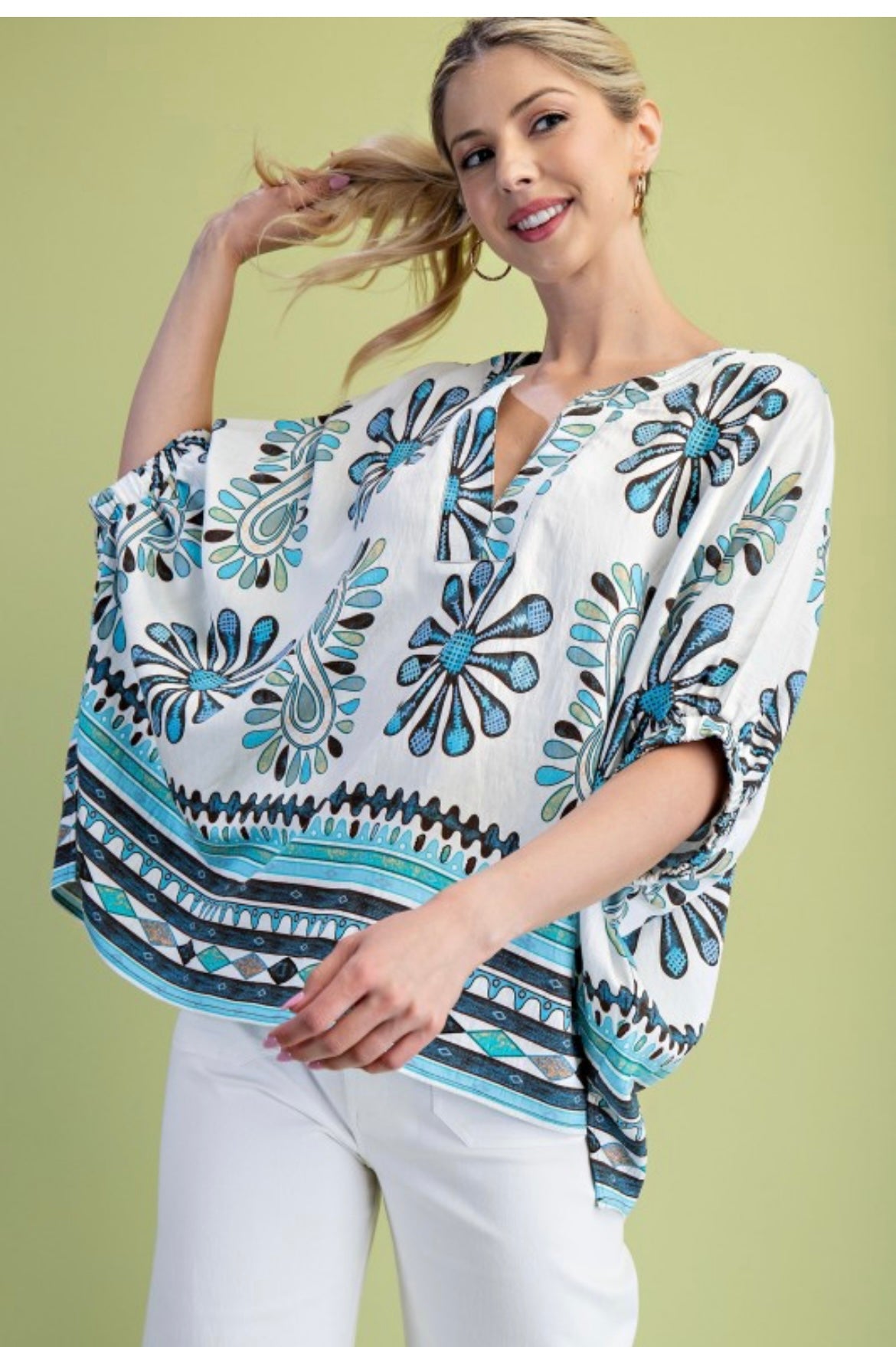 Printed Relaxed Fit Top TE1260