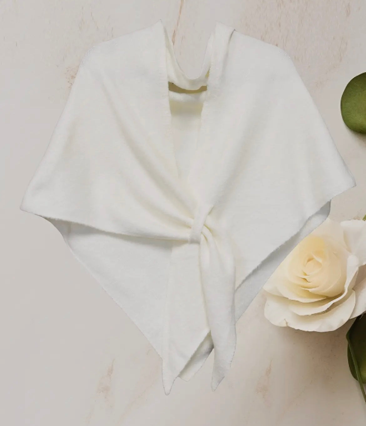 Cashmere-Blend Knit Triangle Shawl JC063345