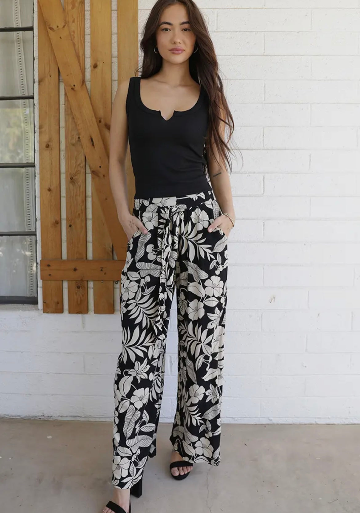 Printed Wide Leg Pant 25C71-A920