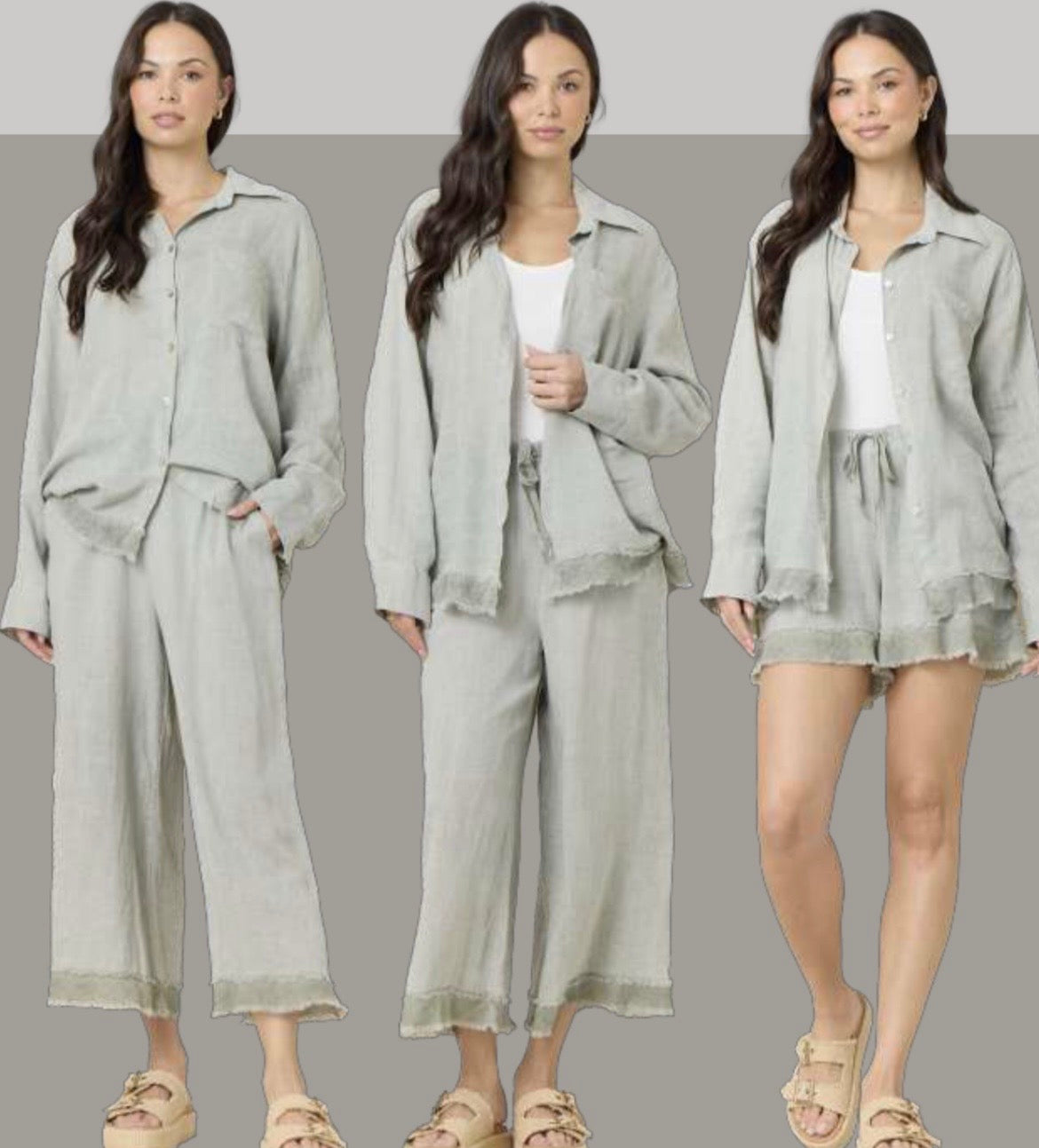 Drapy Linen Button Down GM2006