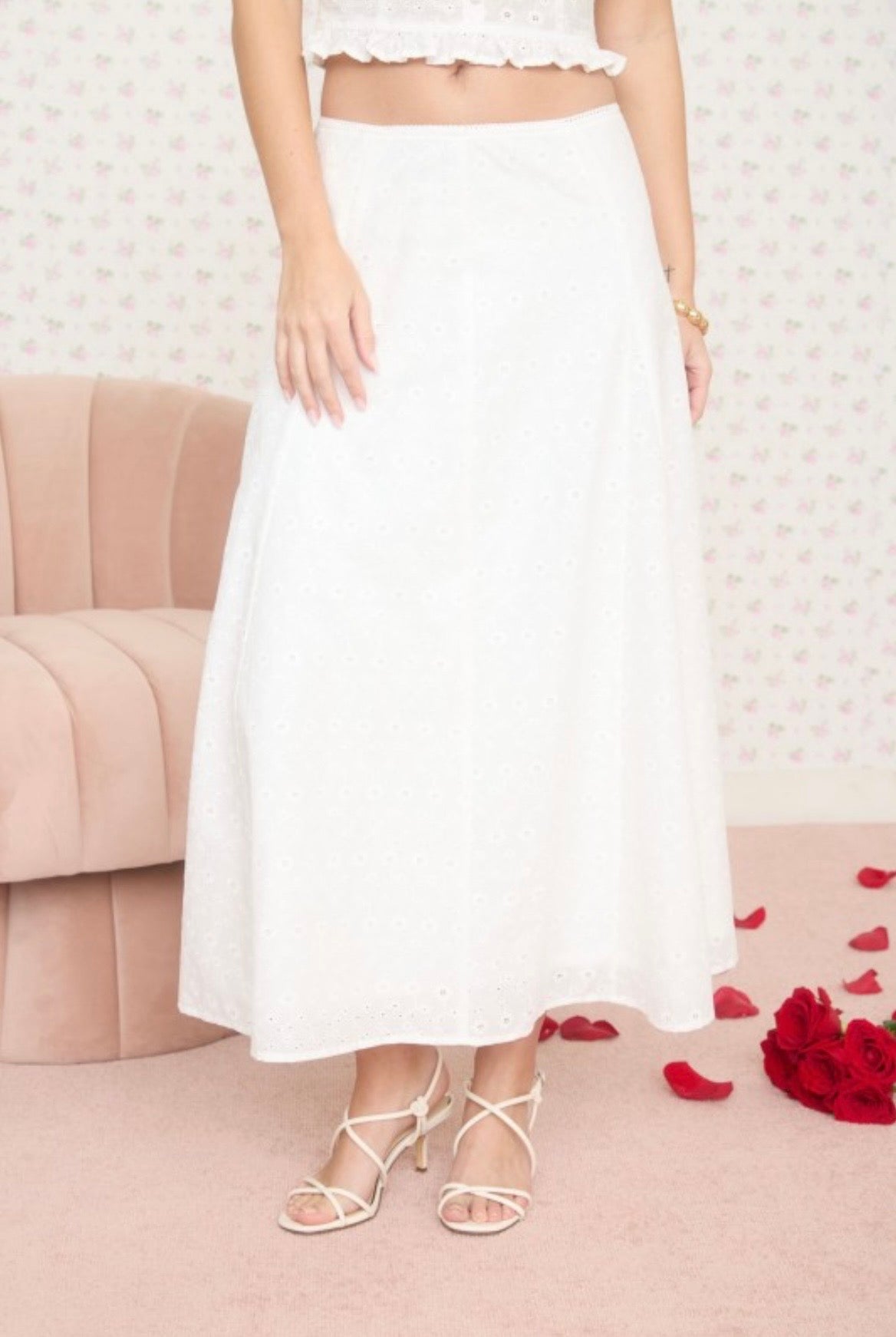 Eyelet Pattern Skirt TWS1228-B