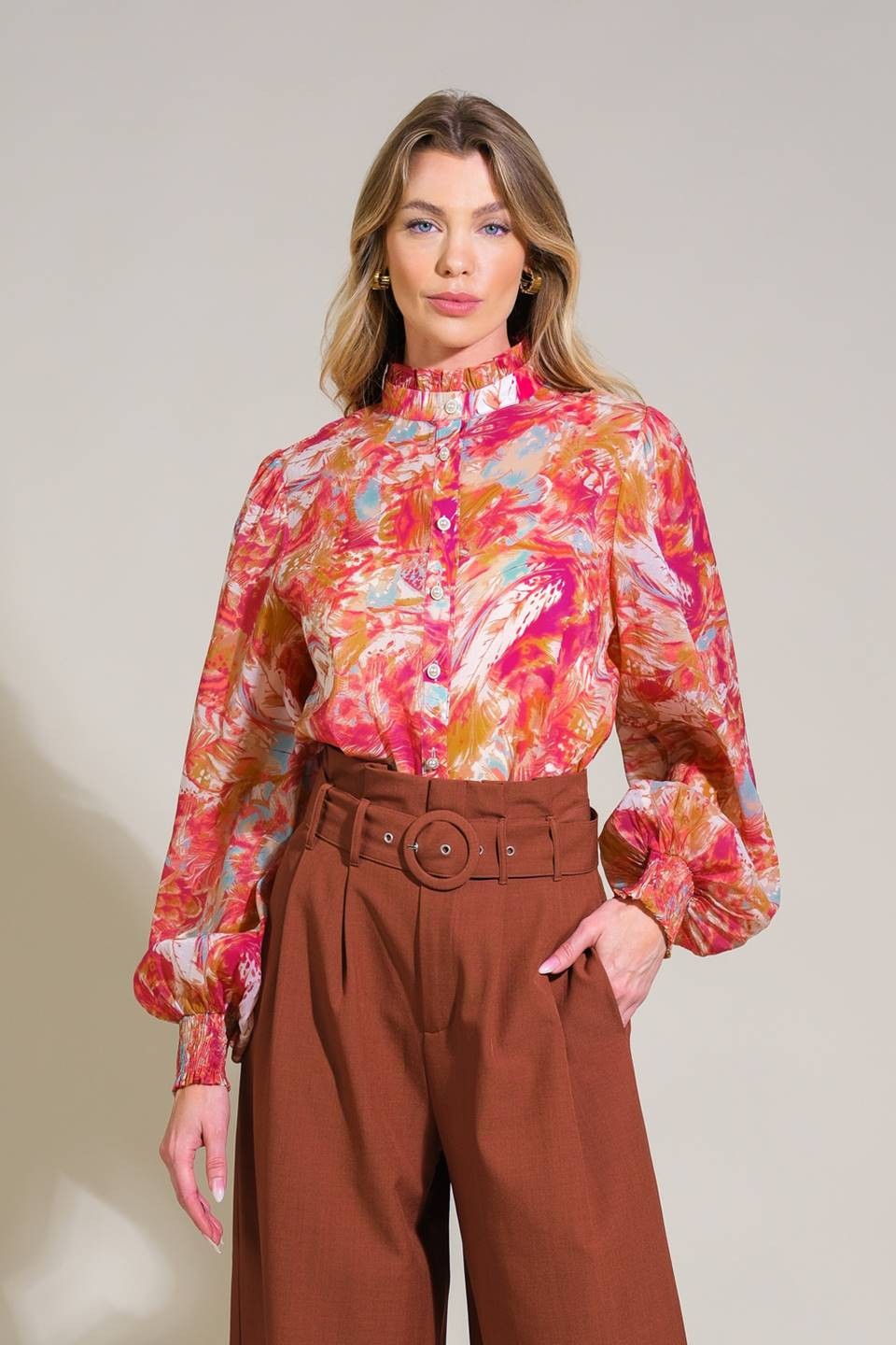 Printed Woven Top IT13233
