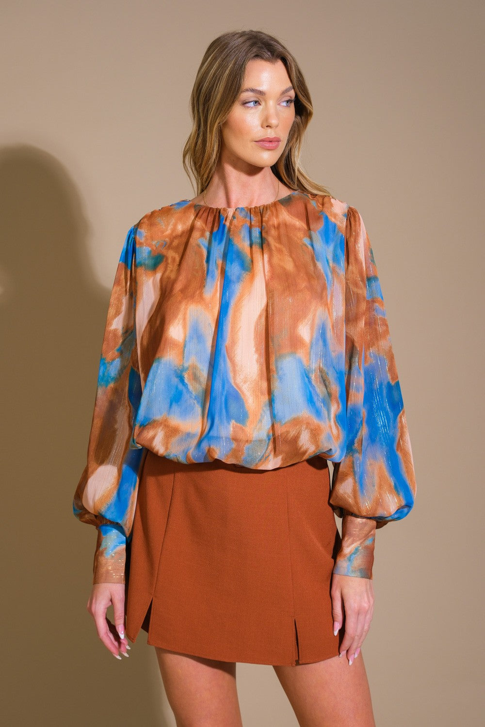 Printed Woven Top IT13286