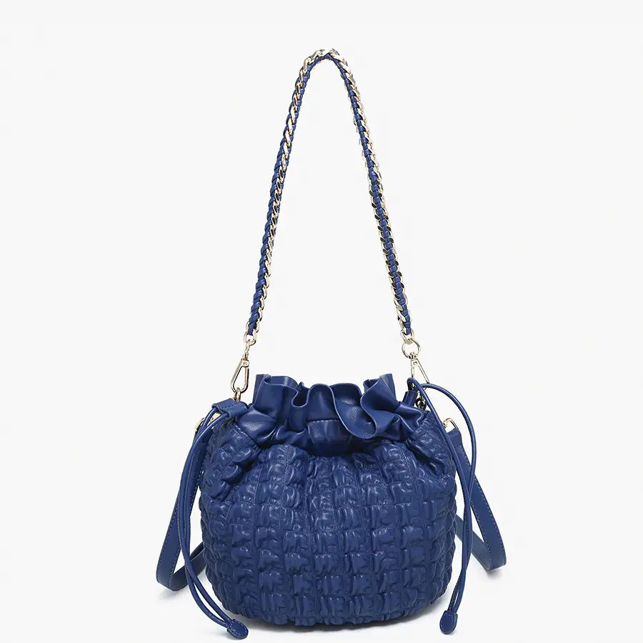 Berlin Cinched Bucket Bag w/ Gold Chain Strap JN2552
