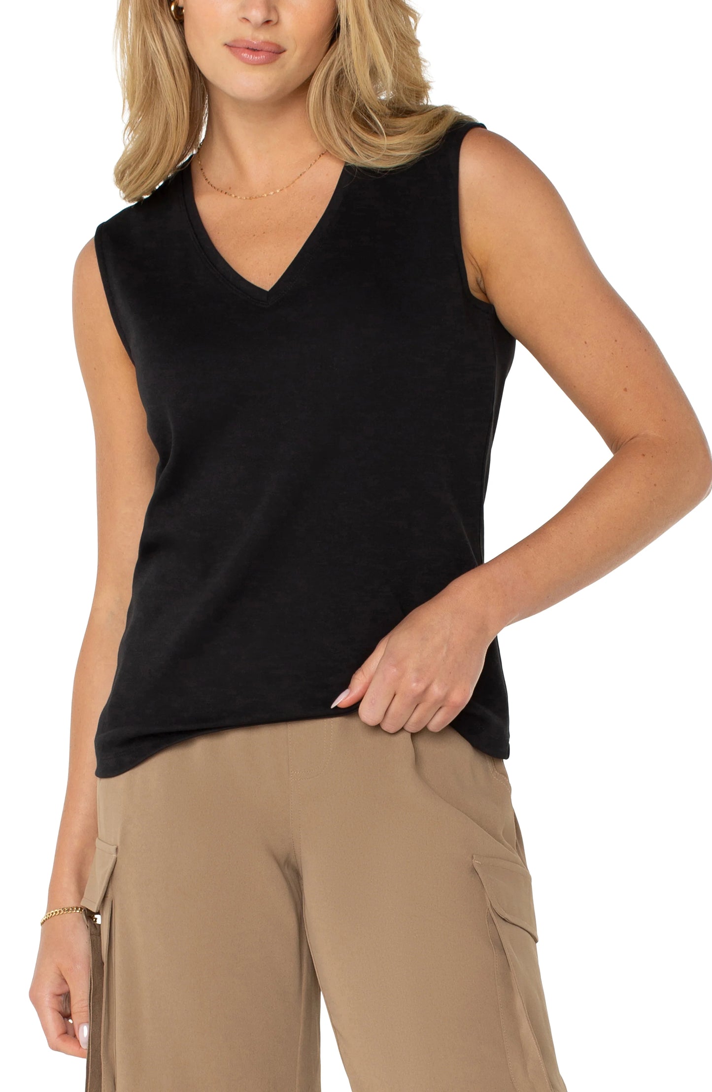 Sleeveless V-neck Knit Top LM8H35K99