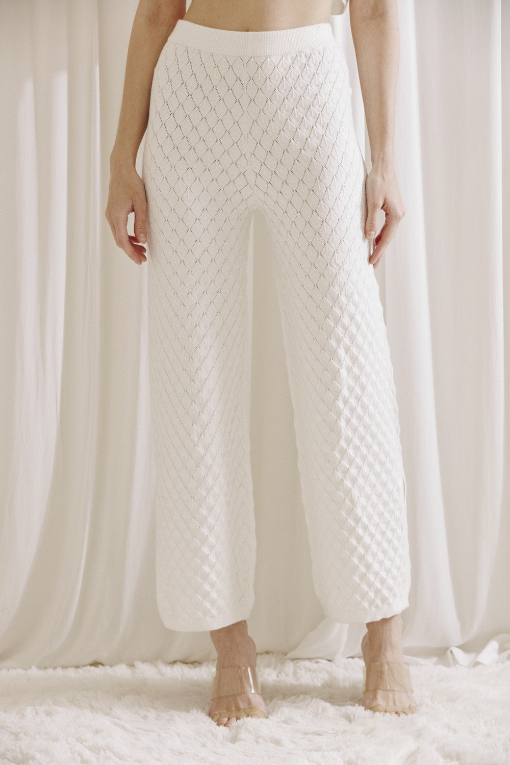 Diamond Knit High Waist Pants LP2346