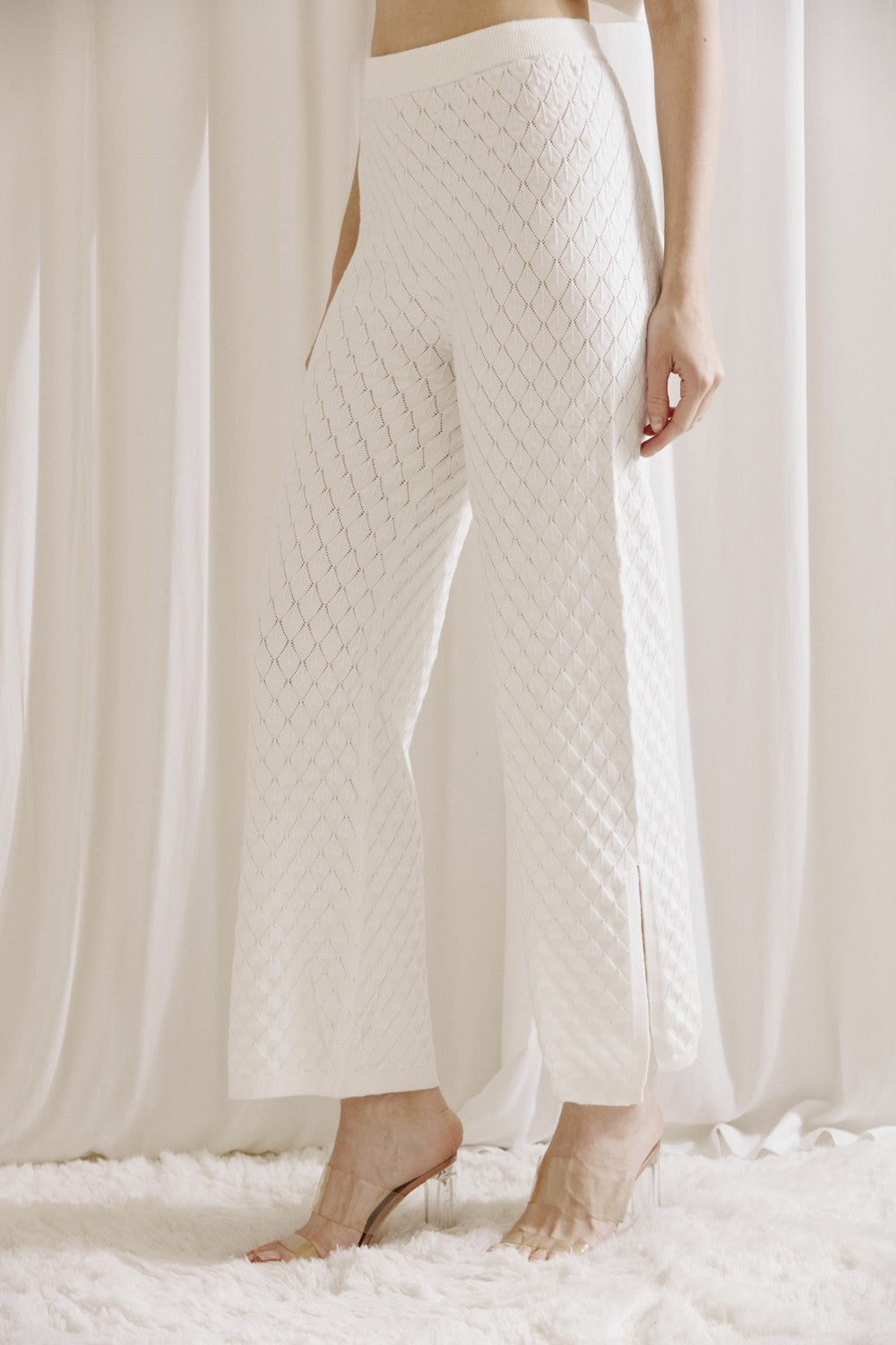 Diamond Knit High Waist Pants LP2346