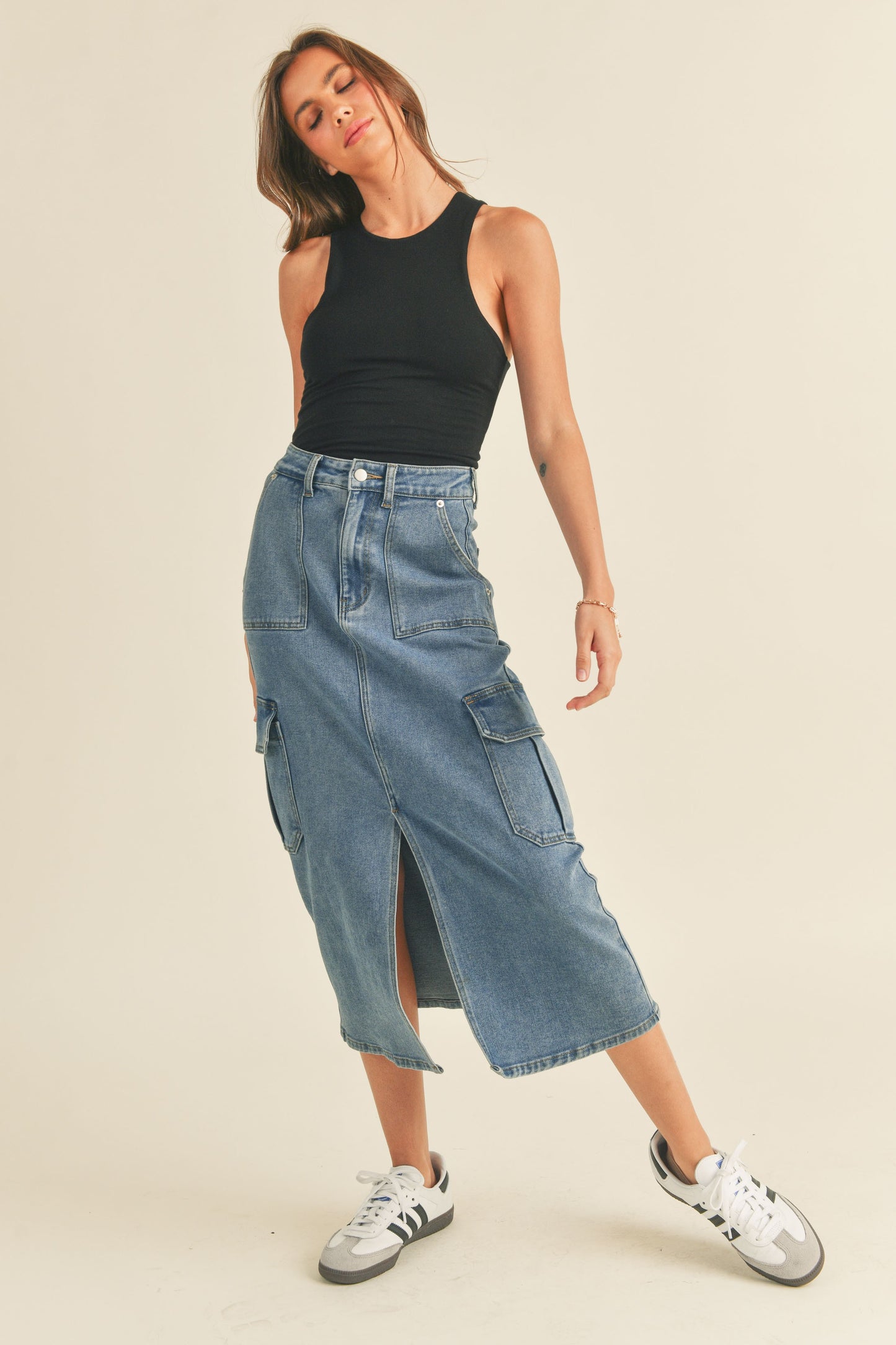 Double Layered High Neck Racer Back Tank Top MDT1203PRM