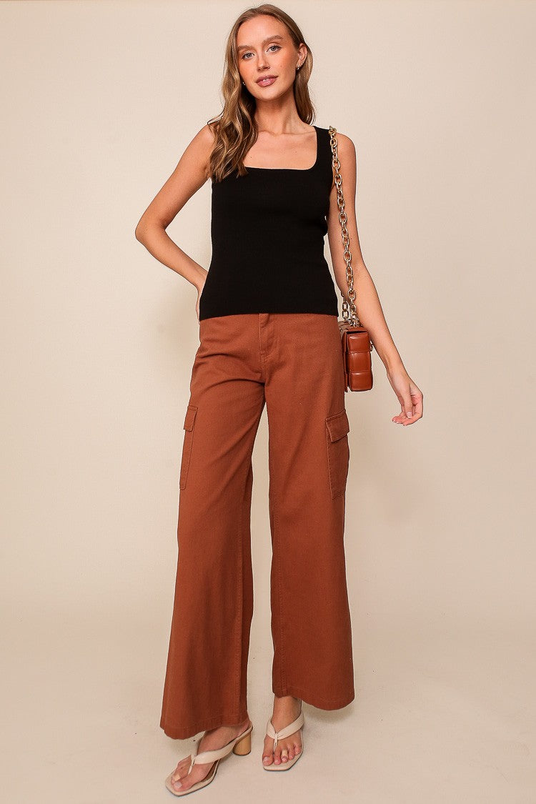Sweater Ribbed Knit Top MN2130