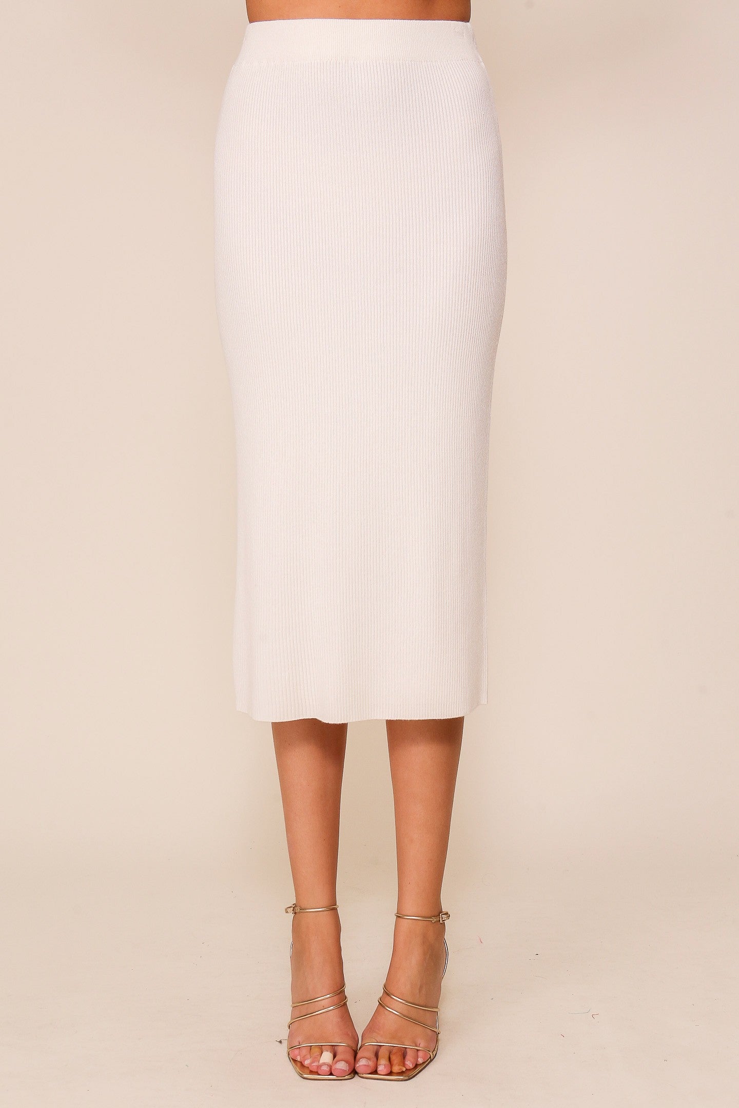 Elastic High Waisted Sweater Ribbed Knit Skirt MS1434