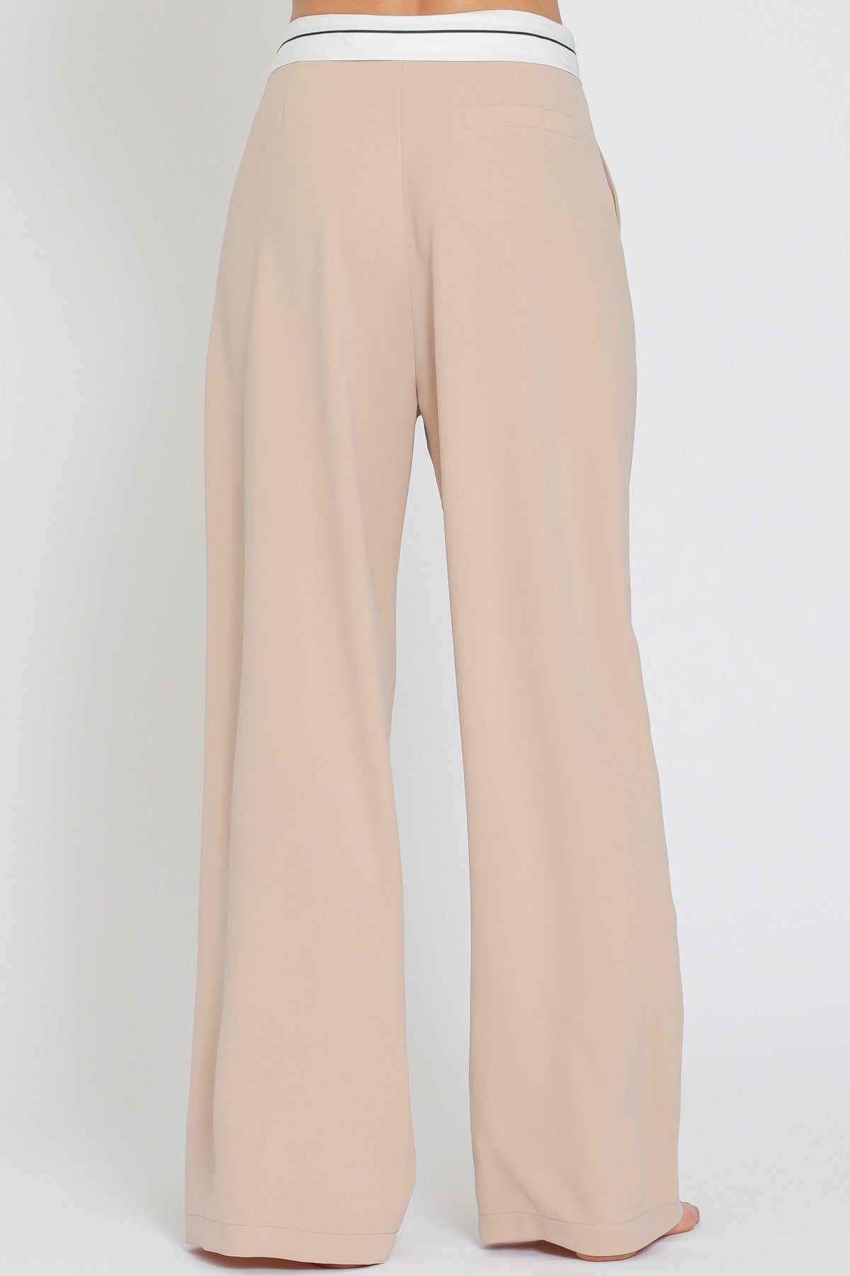 Contrast Waisted Detailing Long Pants RA92732Y