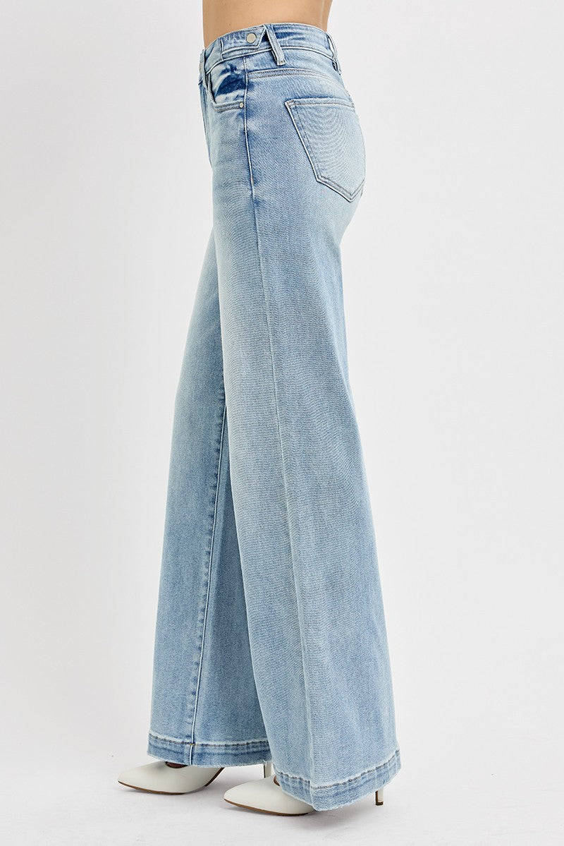 Tummy Control High Rise Wide Leg Jeans RDP5986
