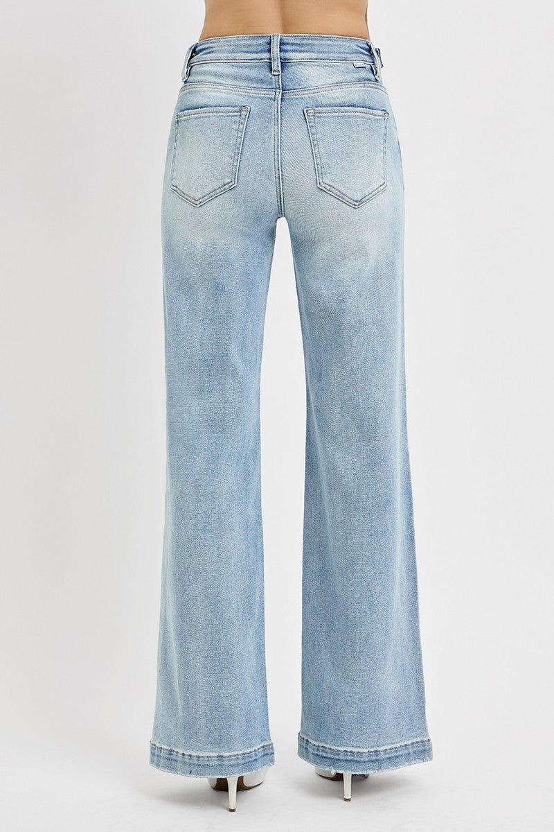Tummy Control High Rise Wide Leg Jeans RDP5986