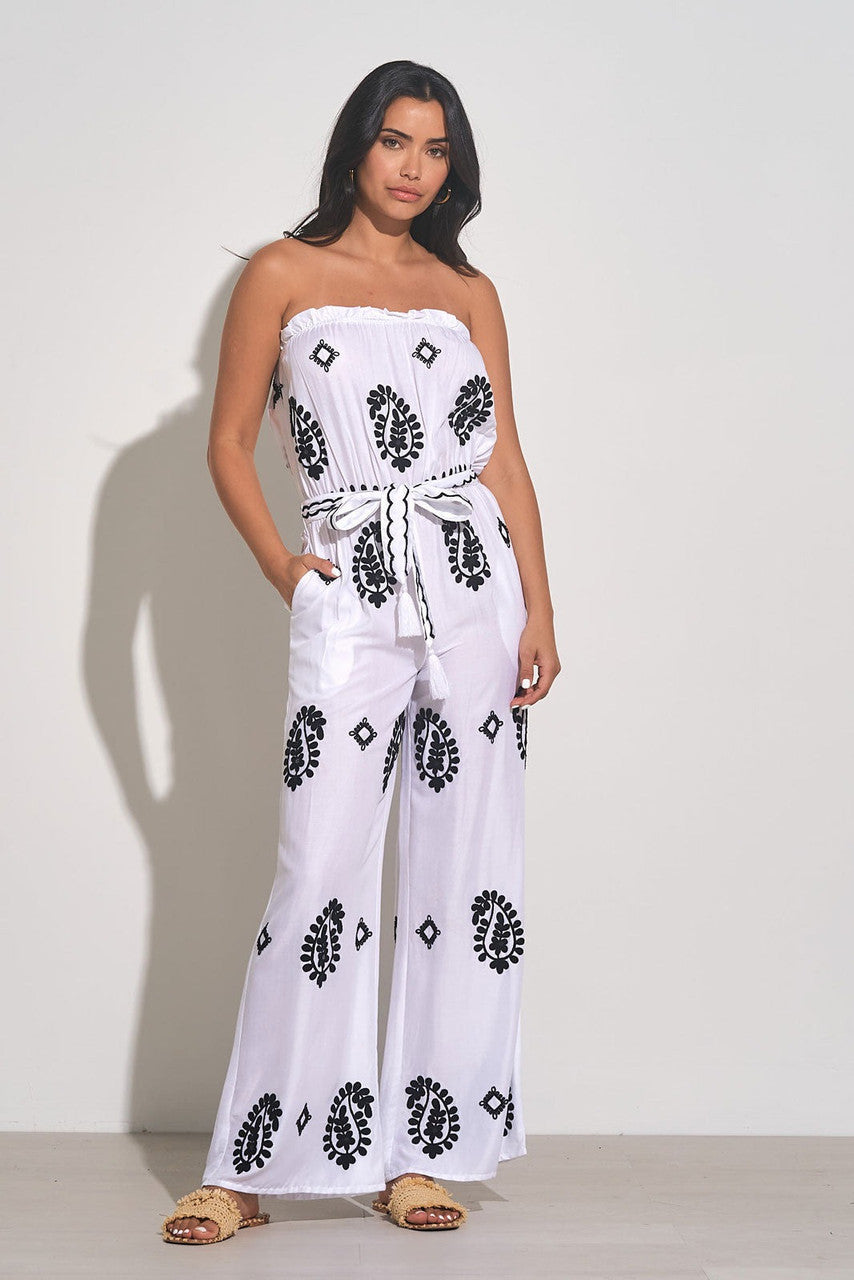 Strapless Embroidered Jumpsuit RYE73