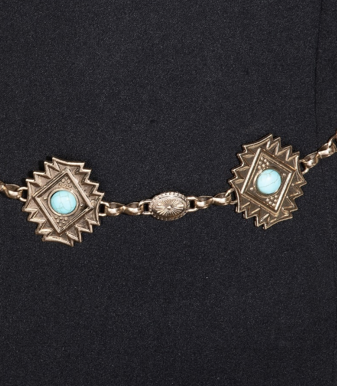 Diamond Shape Concho Chain Belt MML9033