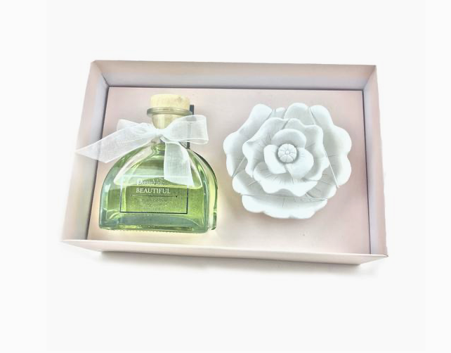 Rose Ceramic Flower Diffuser Gift Set DF-BTF-1431
