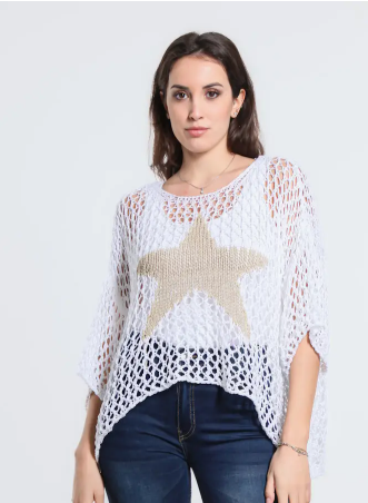 Kelsey Open Knit Star Sweater BSS302