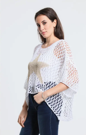 Kelsey Open Knit Star Sweater BSS302