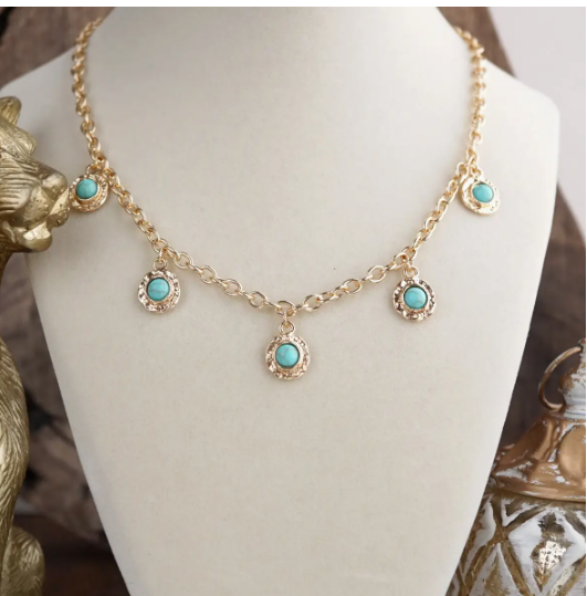 Petite Glow – Cabochon Station Charm Necklace