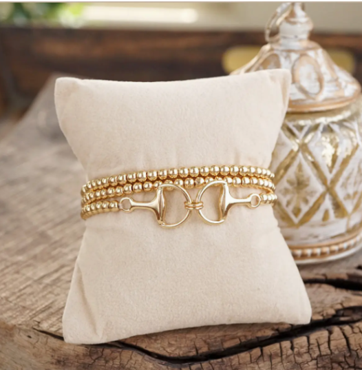 Bit of Shine – Set of 3 Stretch Bracelets with Horse Bit