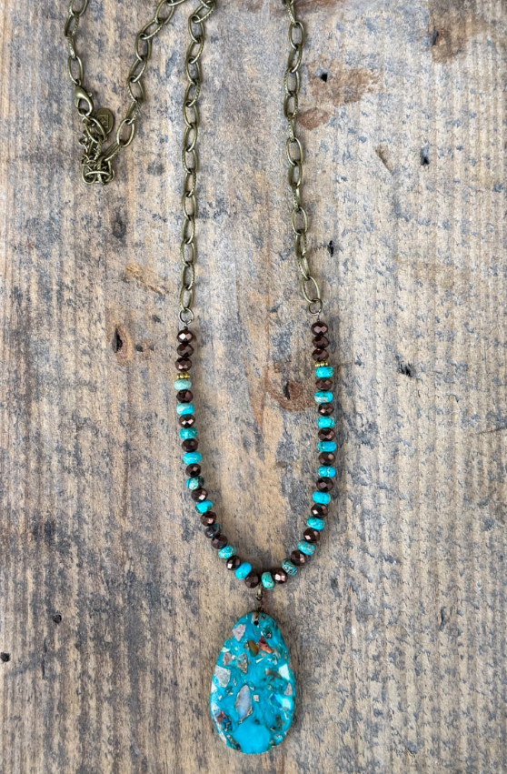 Brielle Necklace Turquoise Brown 71183