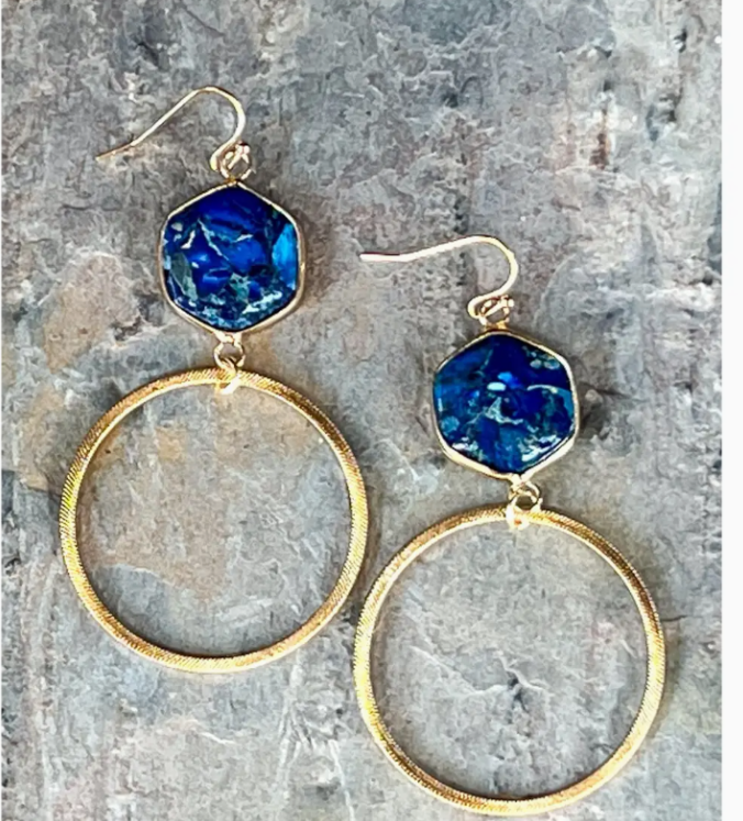Janet Hoop Earrings Blue 70413