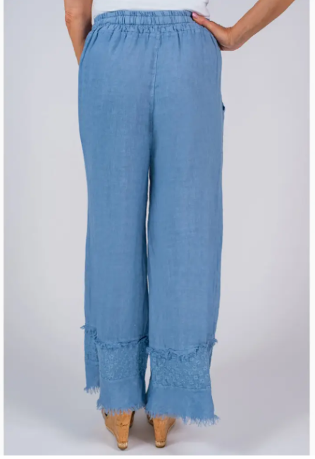 Arti Linen Embroidered Pant (PL186)