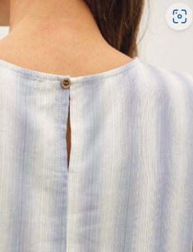 Linen Blended Ombre Striped Sleeveless Top 19524