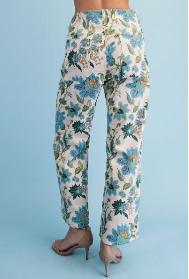 Floral Ankle Cropped Pants TE1774