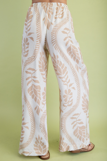 Elastic Waist And Drawstring Wide Leg Pants TG2162