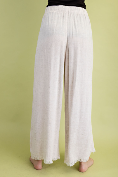 Frayed Cropped Wide Leg Pants TE1045.