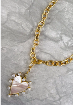 Spotted Heart Long Necklace