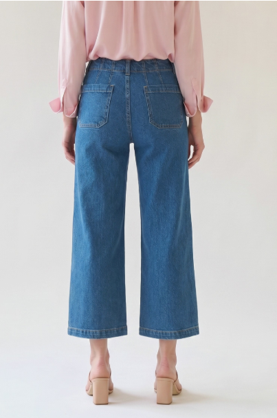 Medium Wash Ankle Cropped Jeans BL0006