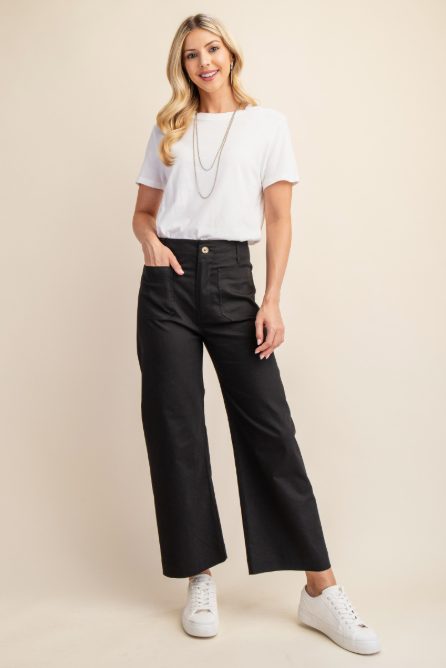 Ankle Cropped Summer Pants in Denim TG1175