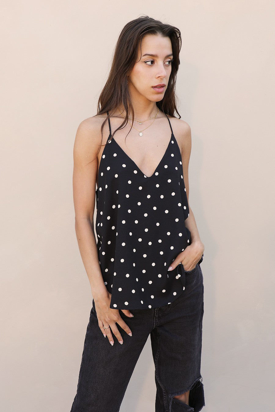 Timeless Polka Dot Cami Top T-7194