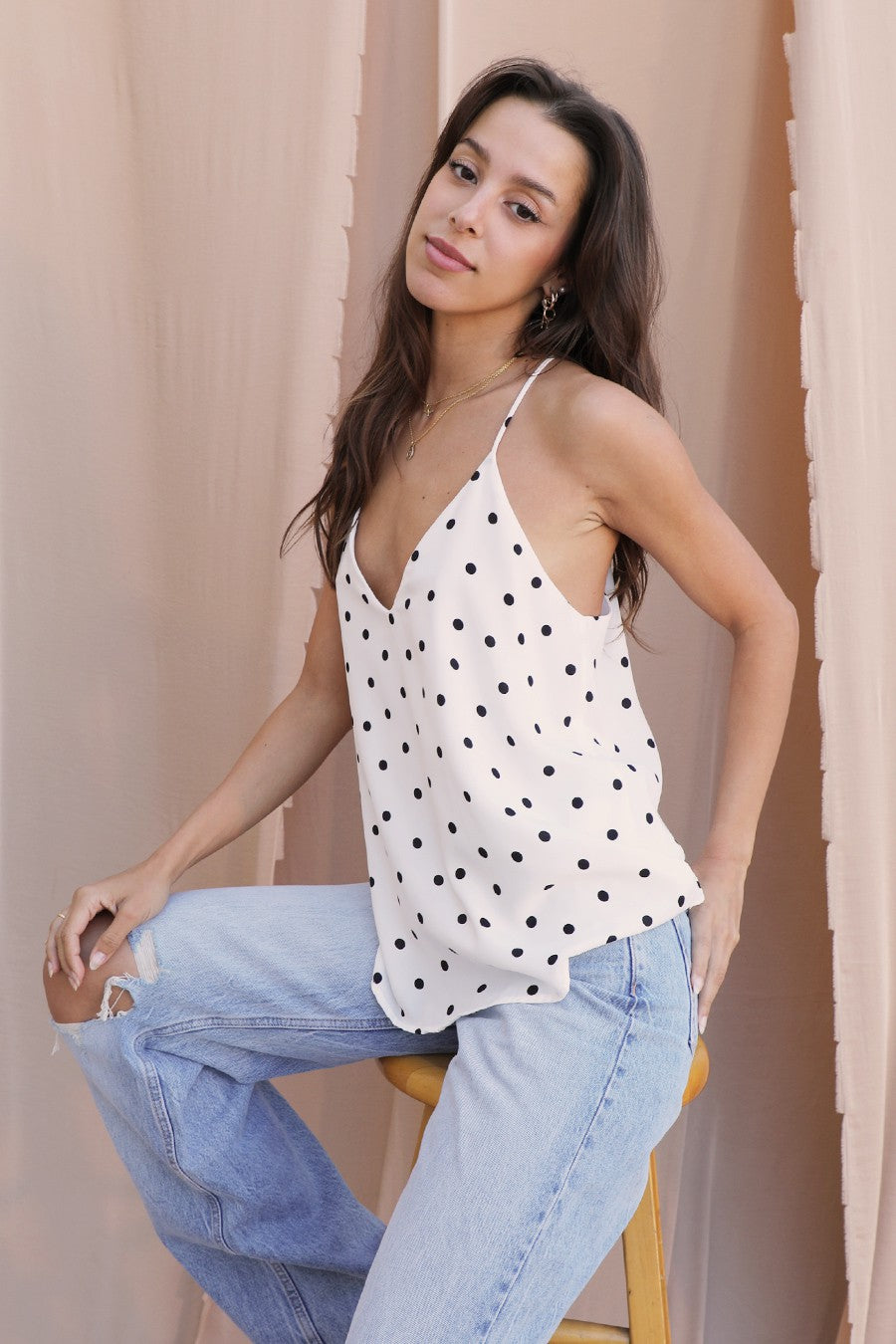 Timeless Polka Dot Cami Top T-7194