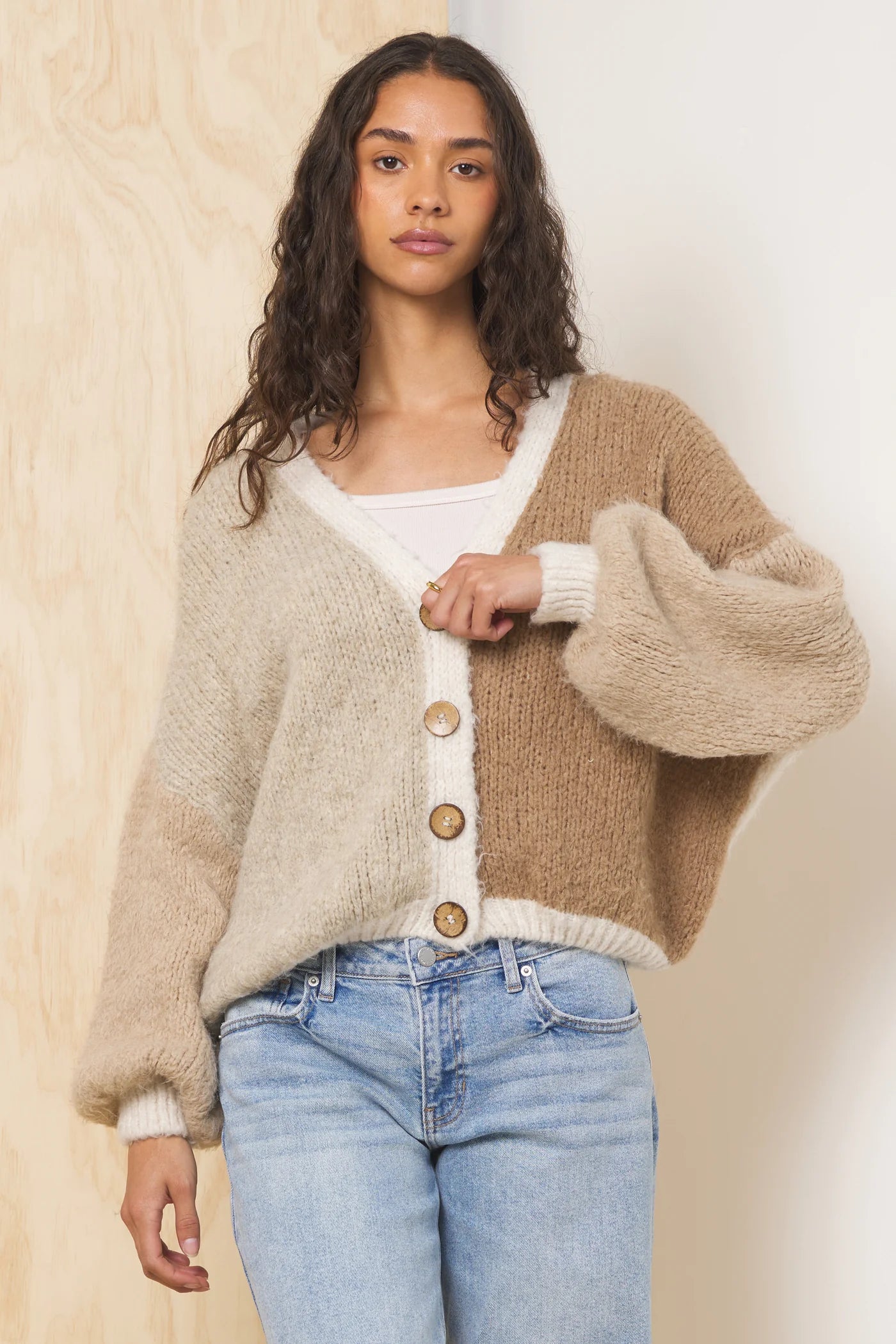 Color Block Cardigan V1007