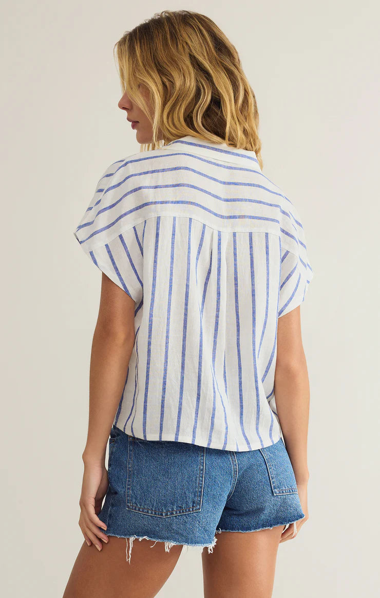 Parallel Striped Linen Top ZT251510