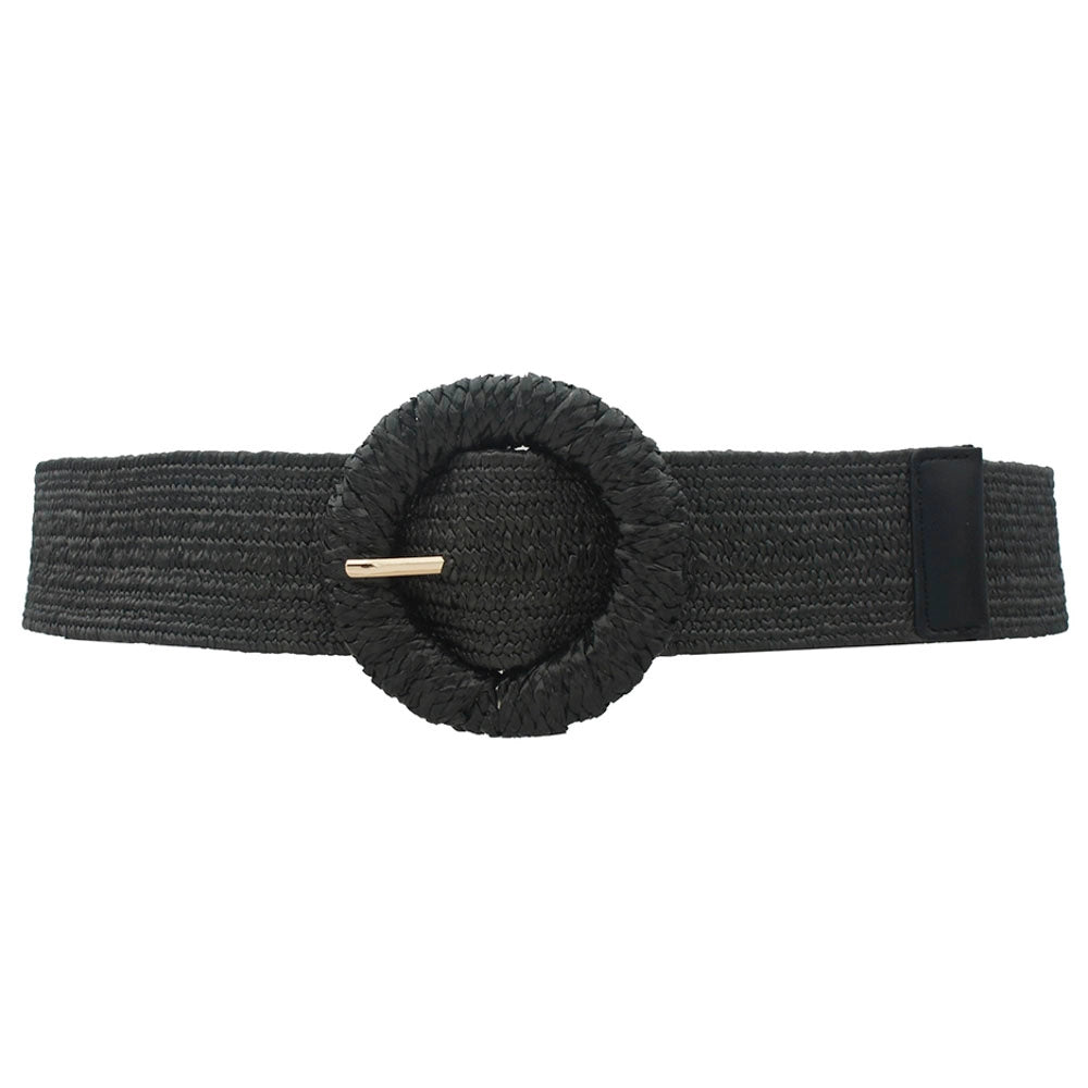 Metallic Wrapped Circle Elastic Straw Belt 45076-BT