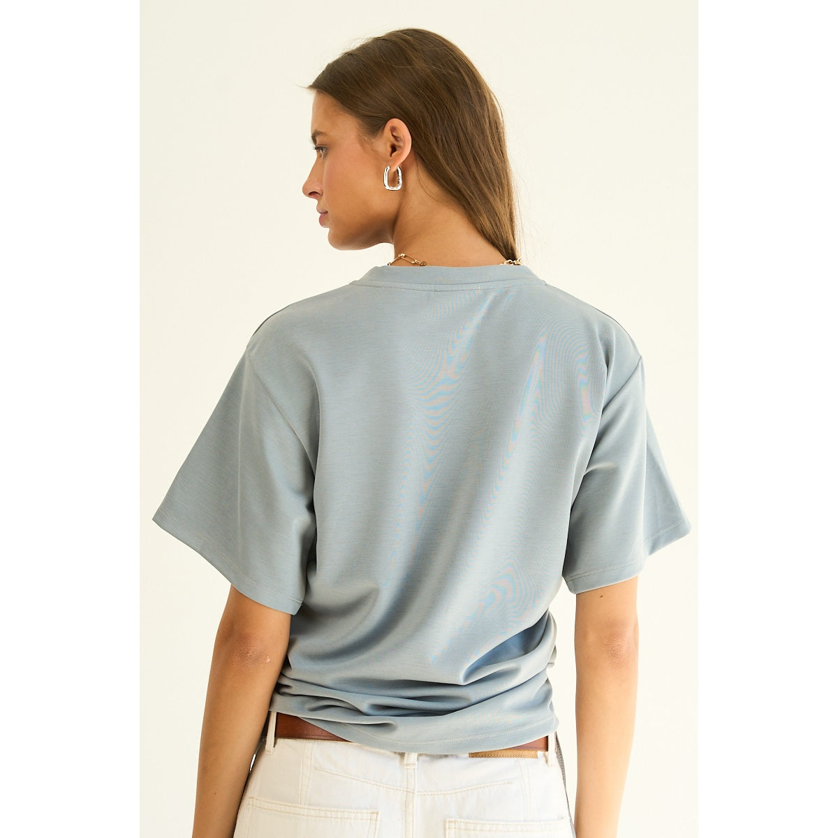 Side Ruched Soft Stretch Knit Top M2517