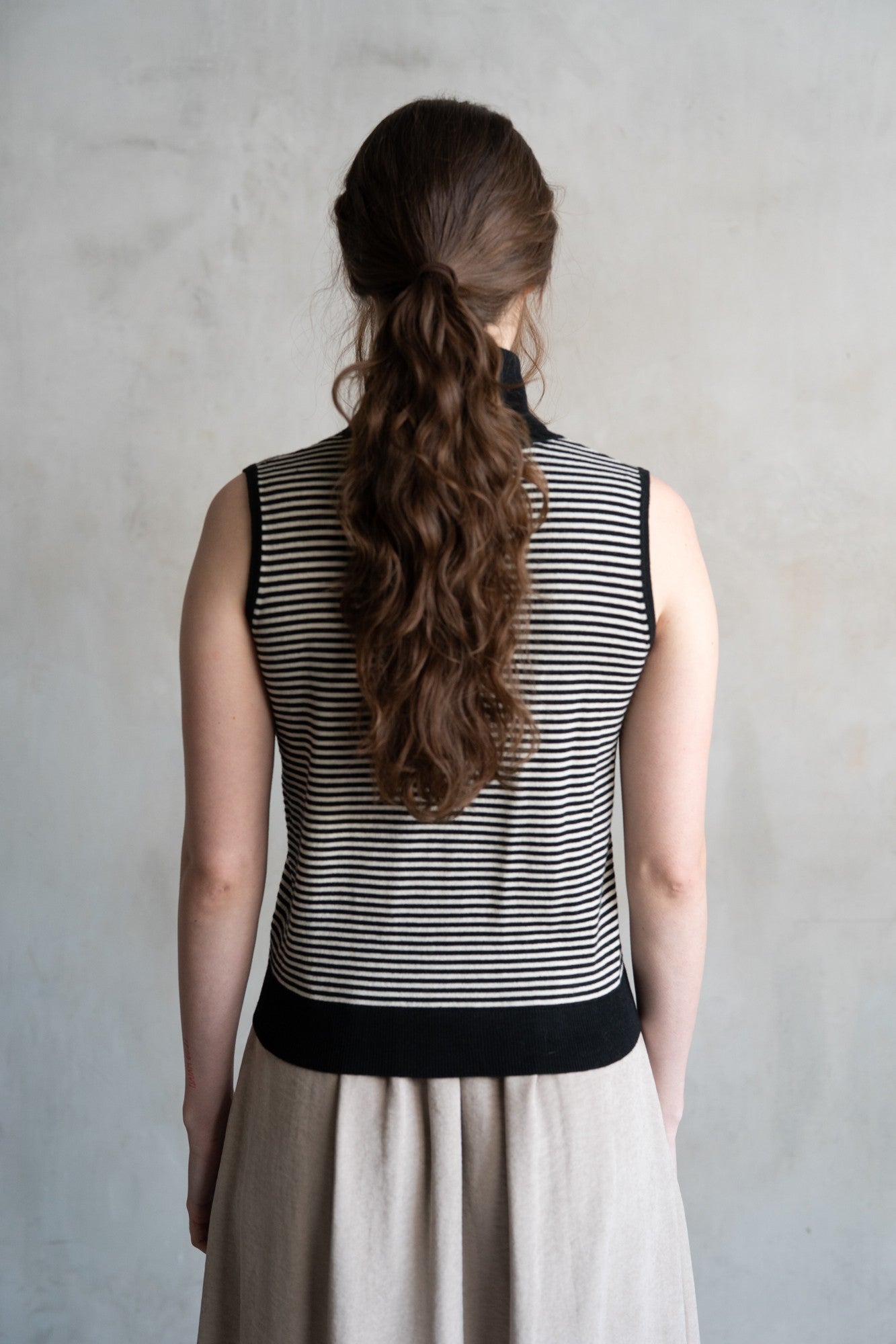 Striped Turtle Neck Sweater Vest 1679ETC