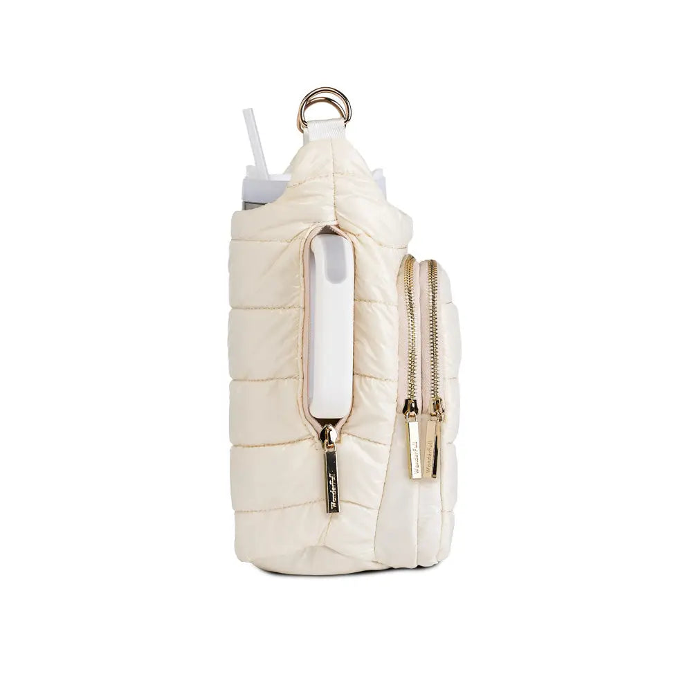Hydrobag® Handle™ - Ivory Glossy with Solid Vegan Leather Trimmed Strap WBB4IVPVLT