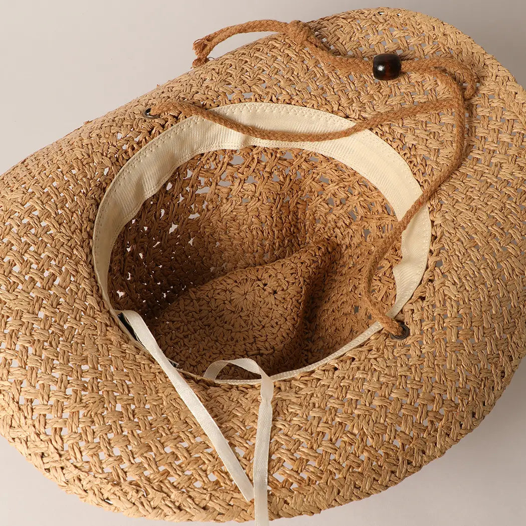 Natural Material Straw Panama Adjustable Sun Hat -GWCB2214