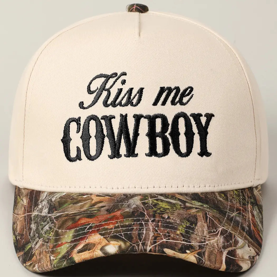 Kiss Me Cowboy Embroidery Realtree Two-Tone Cap 2-LCAP4787MR