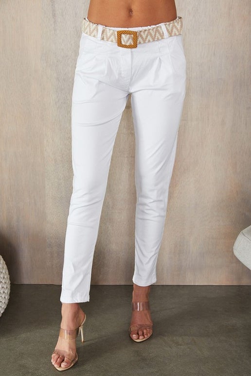 Darted Front Lyocell Blend Skinny Pant 67875