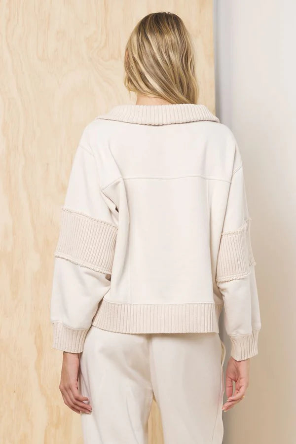 Fleece Quarter Zip w/ Rib Detail B13508