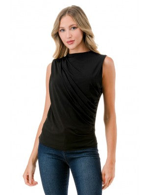 High Neck Drape Detail Top T1660-ITY