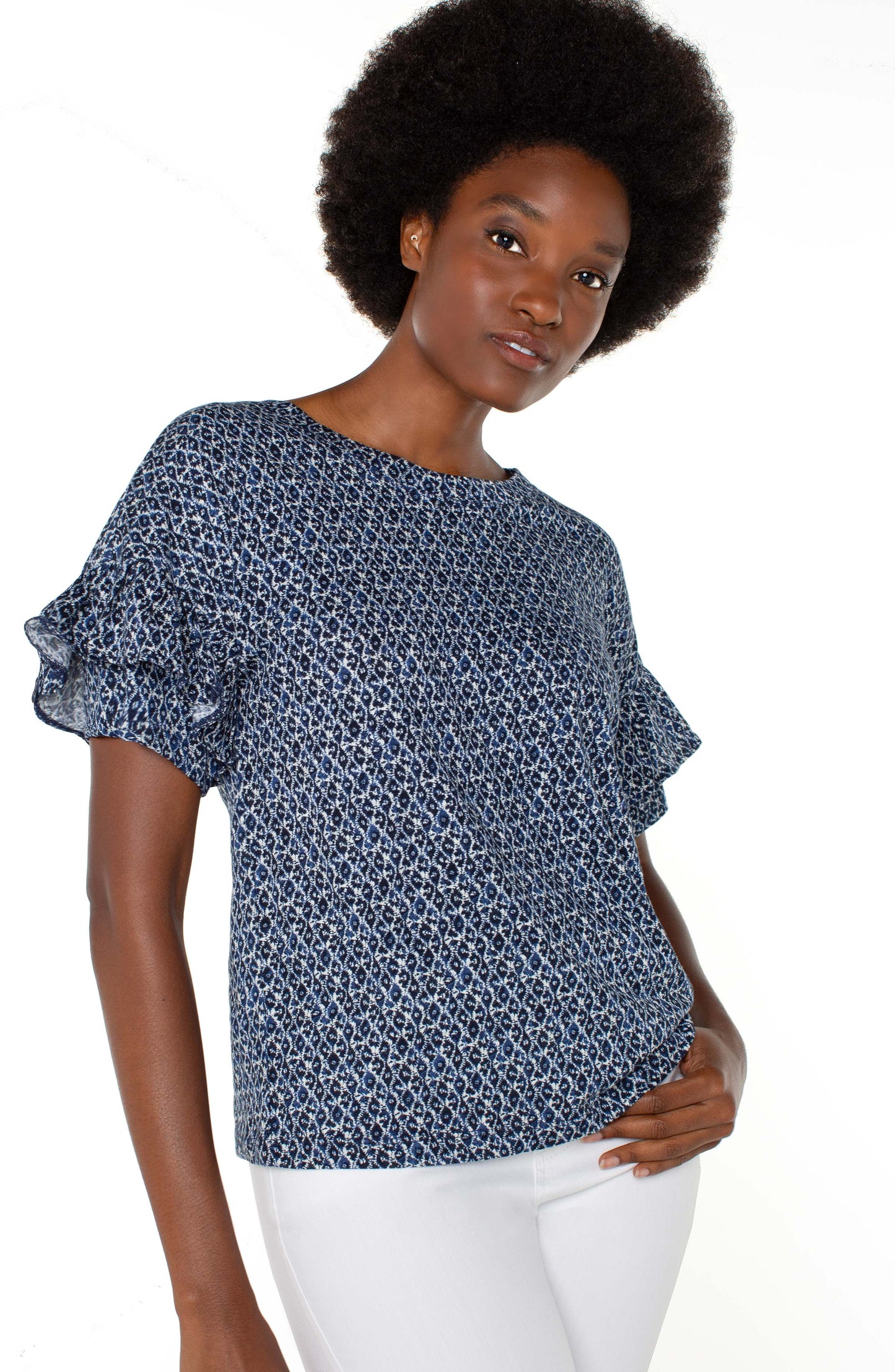 1/2 Sleeve Drop Shoulder With Ruffle LM8C49K15P35