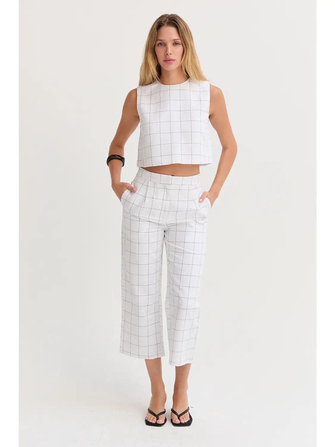 Tiana Windowpane Top CT9705