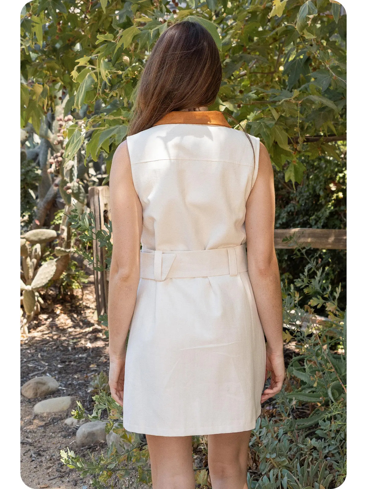 Twill and Suede Mini Dress D-11388-H